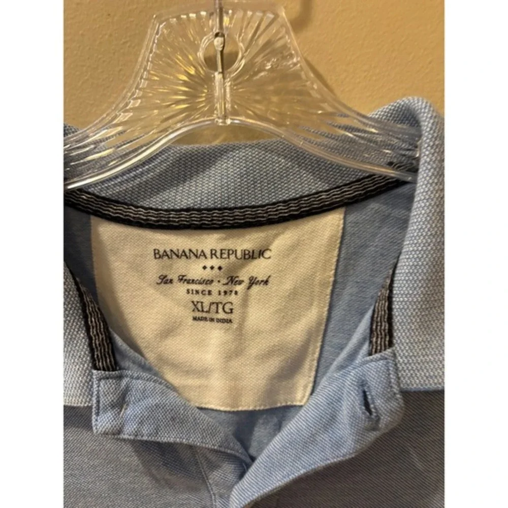 Banana Republic Mens Light Blue Classic Fit Polo‎ Shirt XL TG Big Tall Elephant